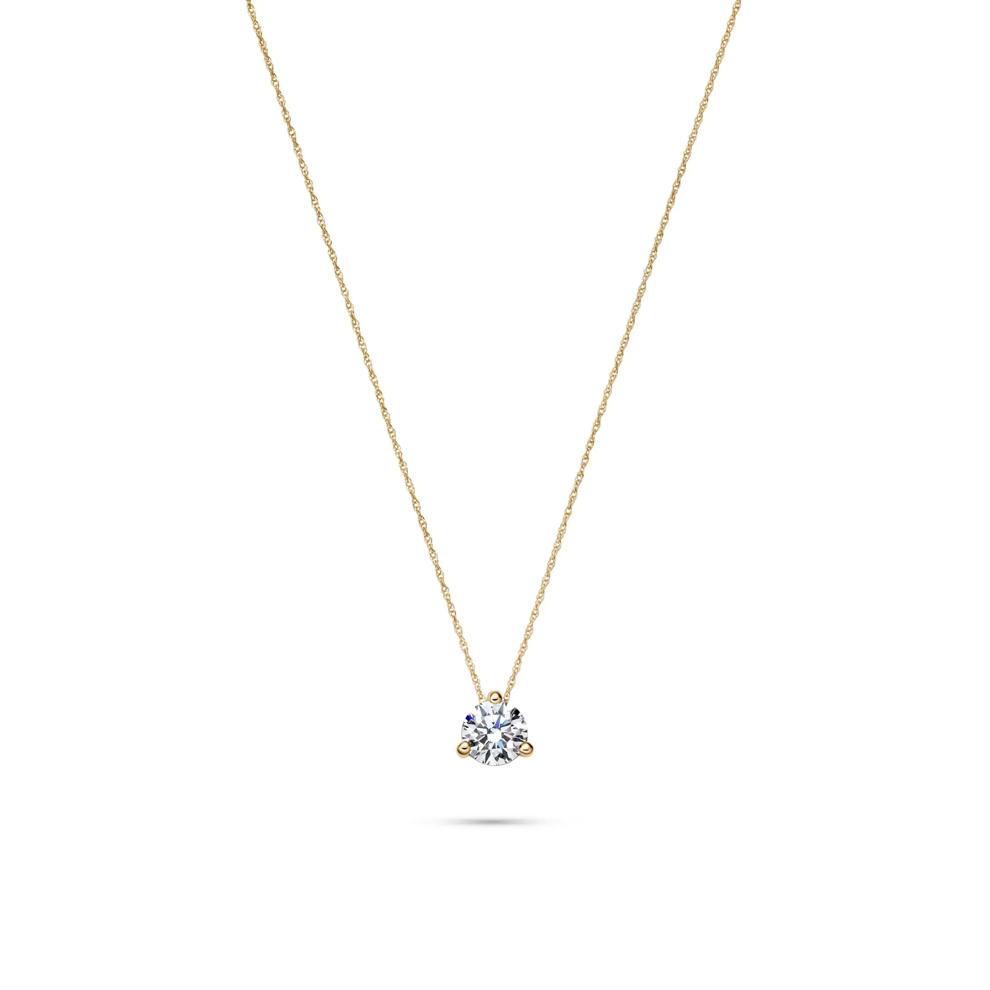 Lab Grown Diamond  Solitaire Pendant in 14K Yellow Gold (1 ct. tw.)  – Image 1 of 4