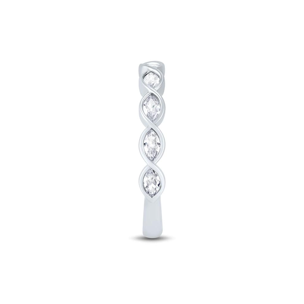 Lab Grown Diamond Marquise Wave Band in 10K White Gold (1/2 ct. tw.) – Image 3 of 3
