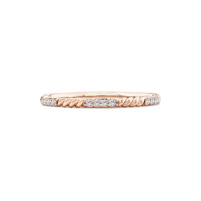 Diamond Twist Stack Wedding Band in 10K Rose Gold (1/10 ct. tw.)