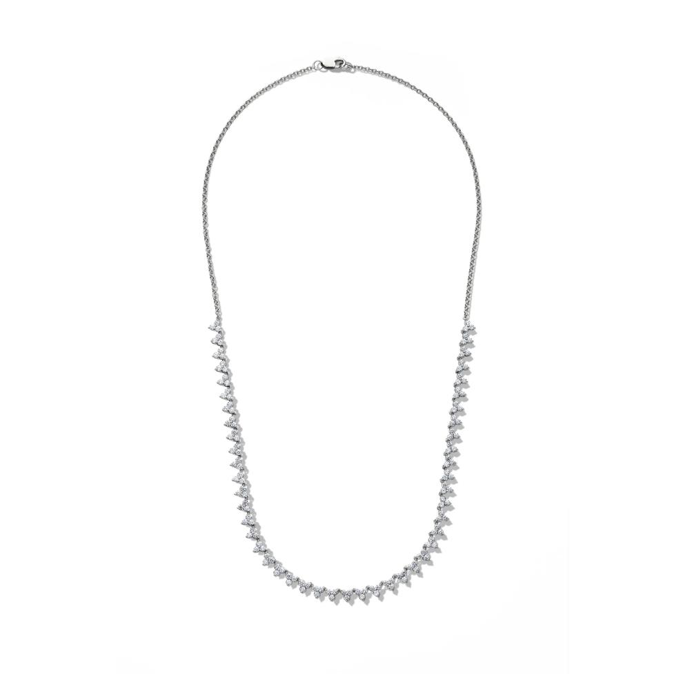 Lab Grown Diamond Cluster Necklace in 14K White Gold (3 ct. tw.) – Image 2 of 4