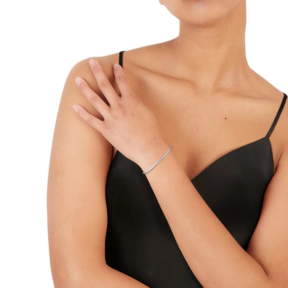 Round Diamond Bolo Bracelet in Sterling Silver – Image 2 of 2