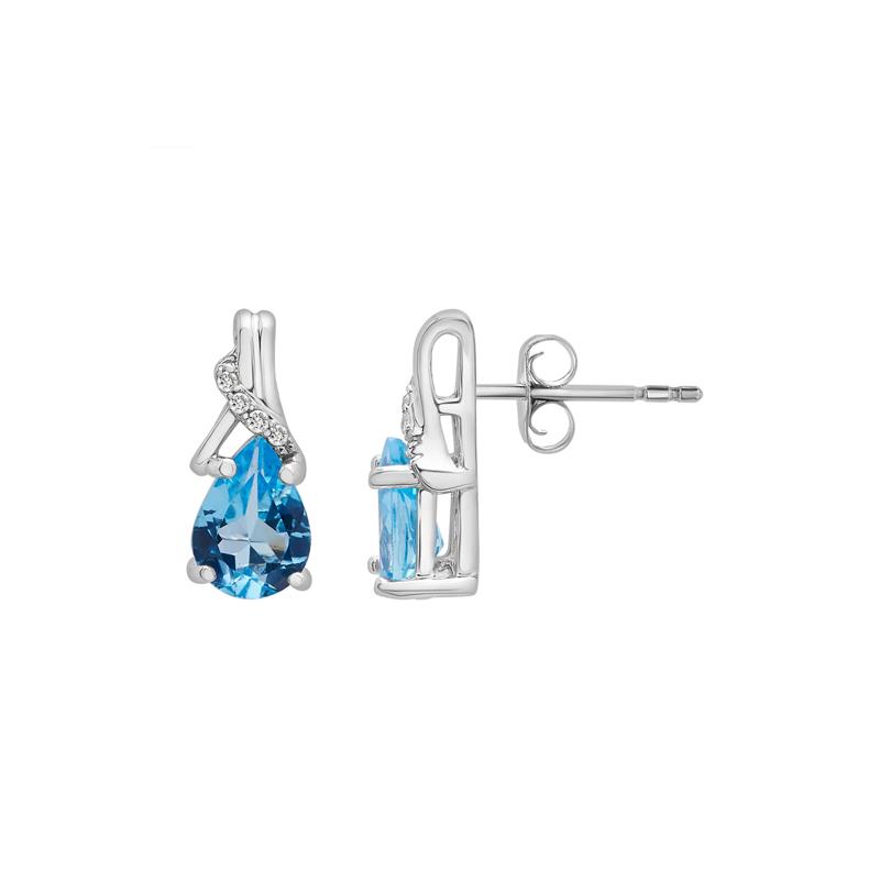 Blue Topaz &amp; Diamond Pendant &amp; Earrings Boxed Set in Sterling Silver – Image 3 of 7