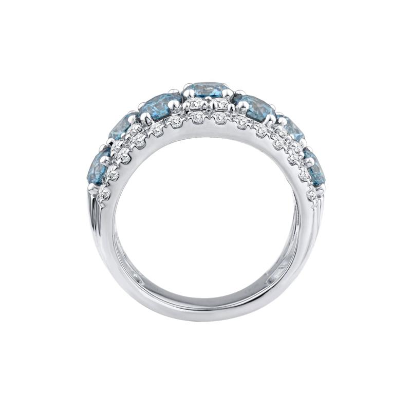 Lab Grown Diamond Blue and White Band in 10K White Gold (3 1/2 ct. tw.) – Image 2 of 3