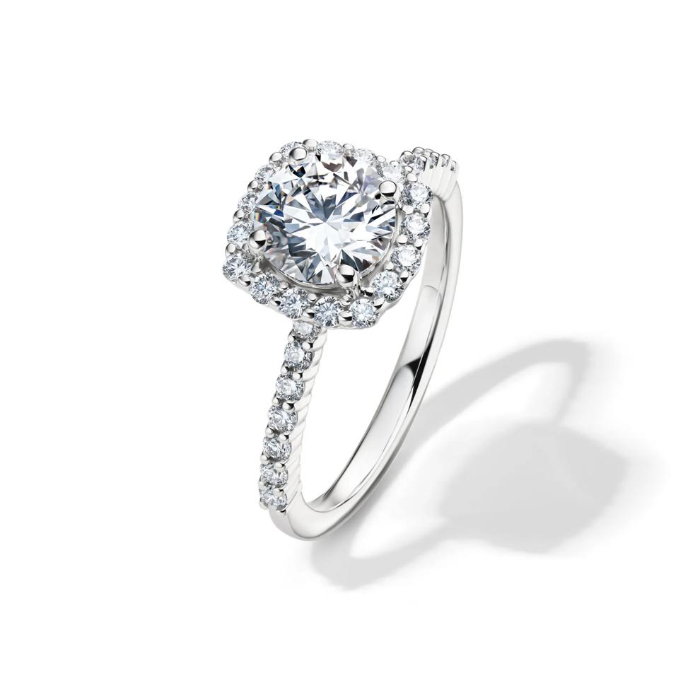 Lab Grown Diamond Round Halo Engagement Ring in 14K White Gold (1 3/4 ct. tw.) – Image 4 of 5