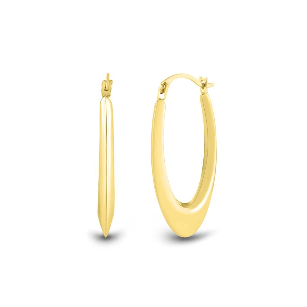 Graduated Oval Hoop Earrings in 14K Yellow Gold – Image 1 of 1