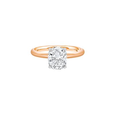 Lab Grown Diamond Elongated Cushion-Cut Engagement Ring in 14K Rose and White Gold (1 1/2 ct. tw.)