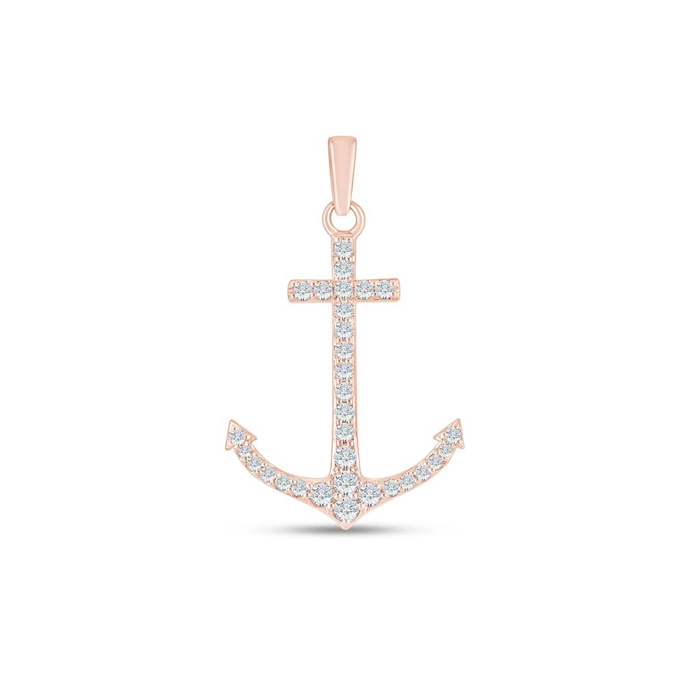 Lab Grown Diamond Anchor Charm in 10K Rose Gold (1 ct. tw.) – Image 1 of 2