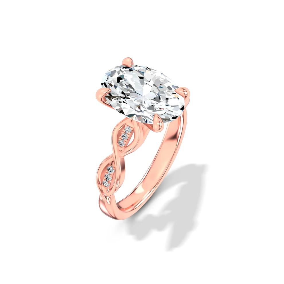Lab Grown Diamond Oval Twist-Shank Engagement Ring in 14K Rose Gold