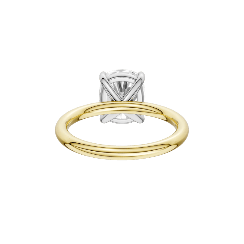 Lab Grown Diamond Elongated Cushion-Cut Engagement Ring in 14K Yellow and White Gold &#40;3 ct. tw.&#41; – Image 5 of 5