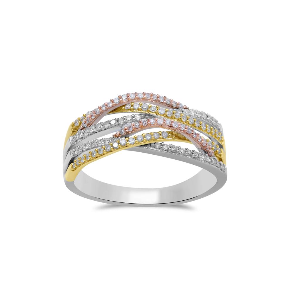 Diamond Flyover Ring in 10K White, Yellow and Rose Gold (1/3 ct. tw.) – Image 4 of 4