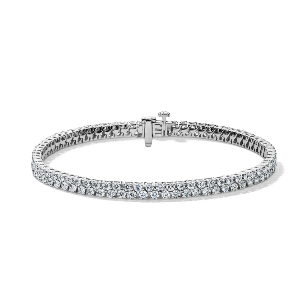 Lab Grown Diamond Double Row Tennis Bracelet in 14K Gold – Image 1 of 2