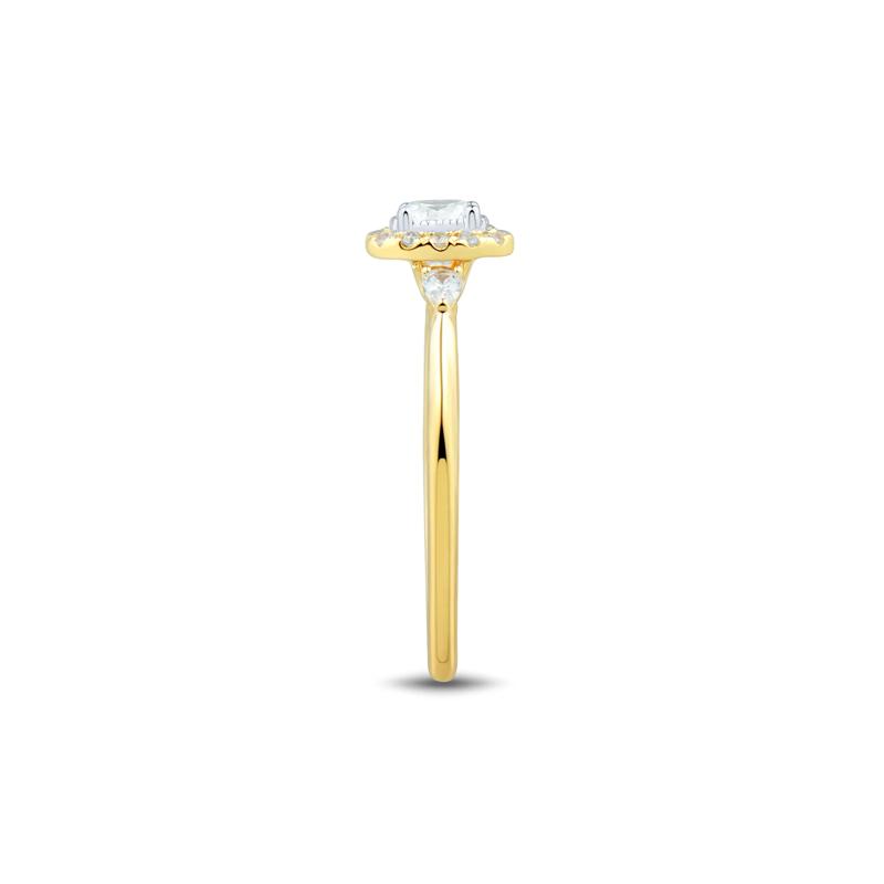 Oval Lab Grown Diamond Ring in 10K Yellow Gold &#40;1/3 ct. tw.&#41; – Image 3 of 3