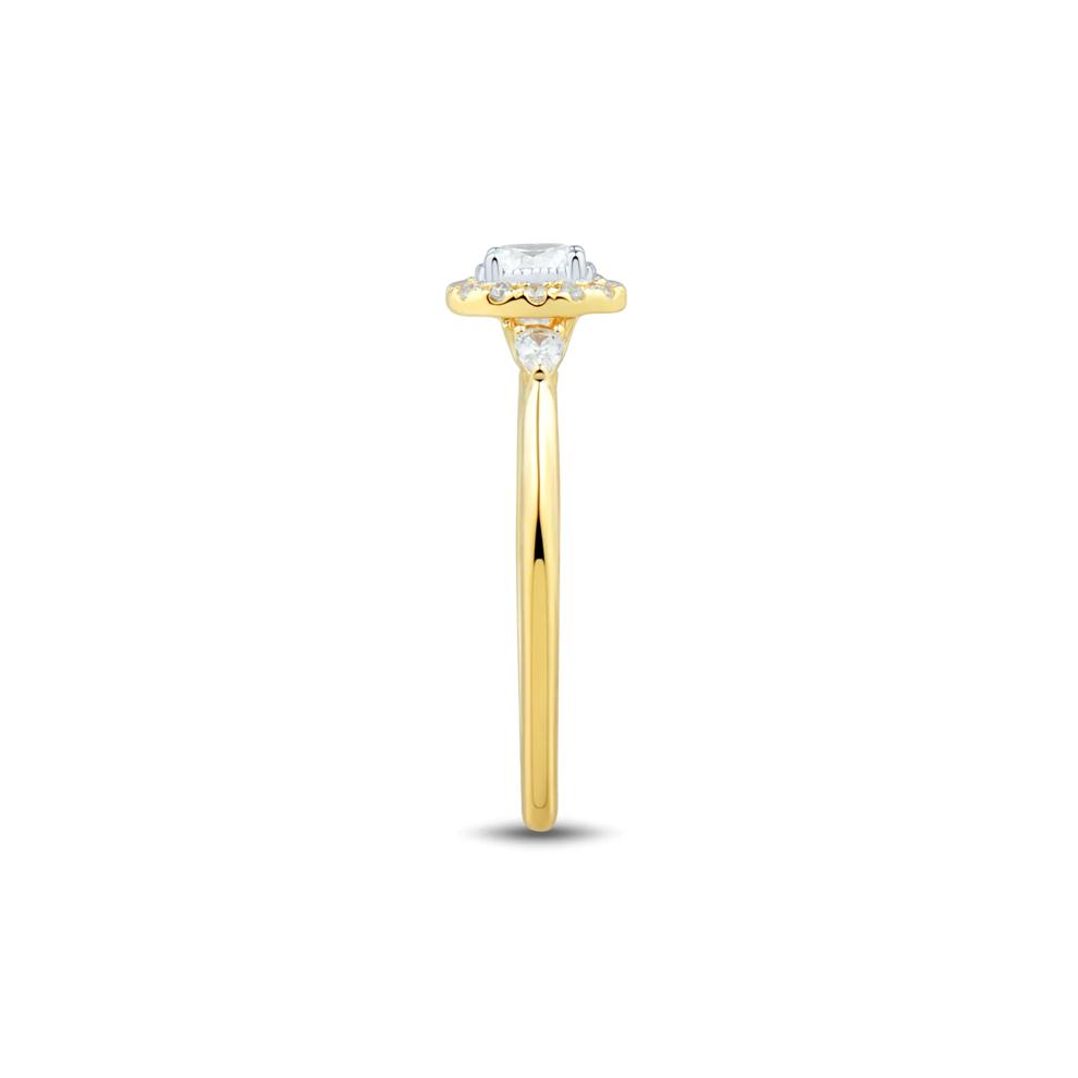 Oval Lab Grown Diamond Ring in 10K Yellow Gold (1/3 ct. tw.) – Image 3 of 3