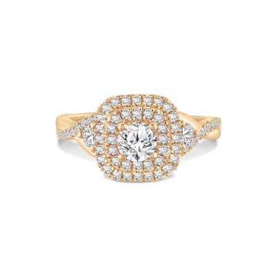 Diamond Double Halo Engagement Ring in 14K Yellow Gold (1 1/4 ct. tw.)