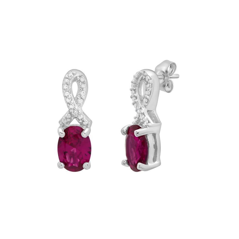 Lab-Created Ruby and Diamond Accent Pendant &amp; Earrings Boxed Set in Sterling Silver – Image 2 of 6