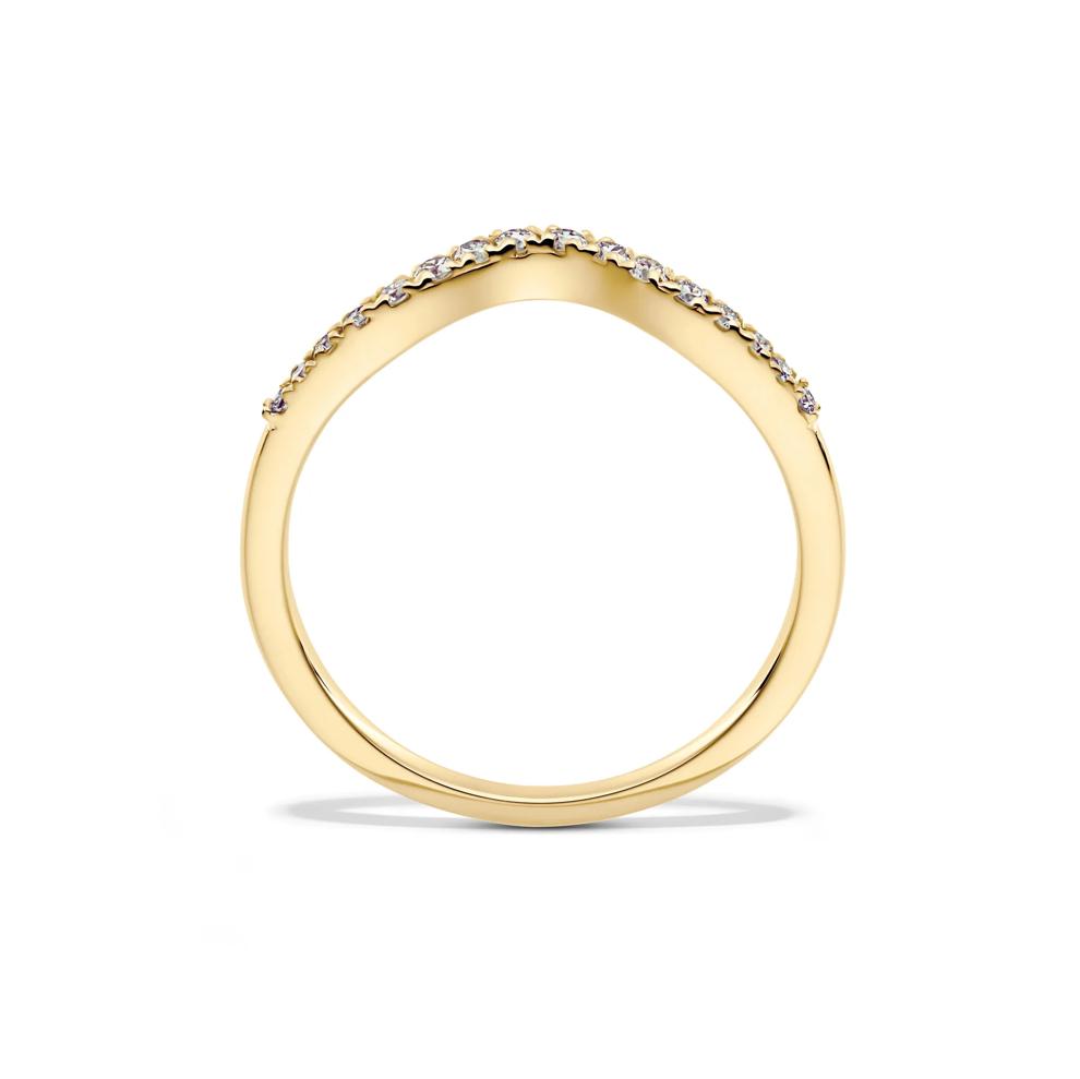 Diamond Contour Wedding Band in 14K Yellow Gold (1/7 ct. tw.) – Image 2 of 4
