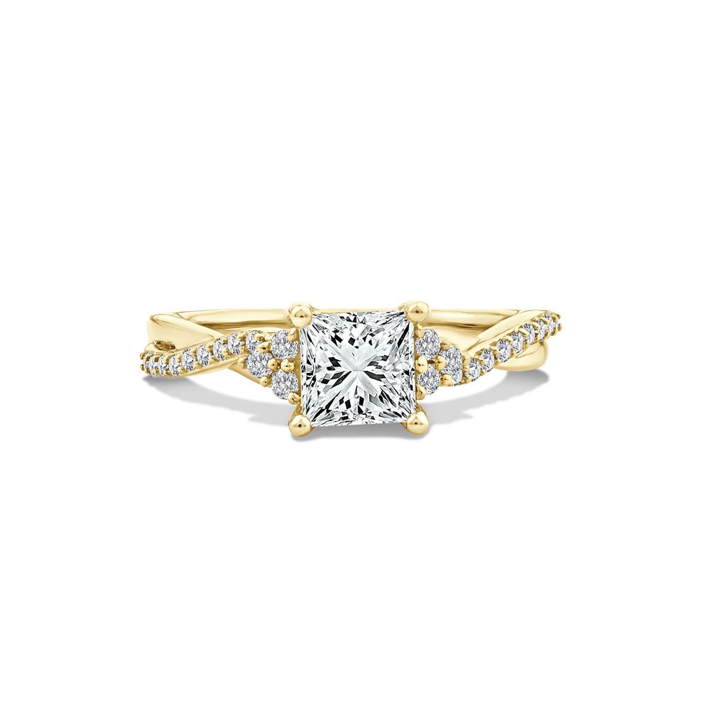 Lab Grown Diamond Princess-Cut Center Engagement Ring in 10K Yellow Gold (1 1/4 ct. tw.) – Image 1 of 4