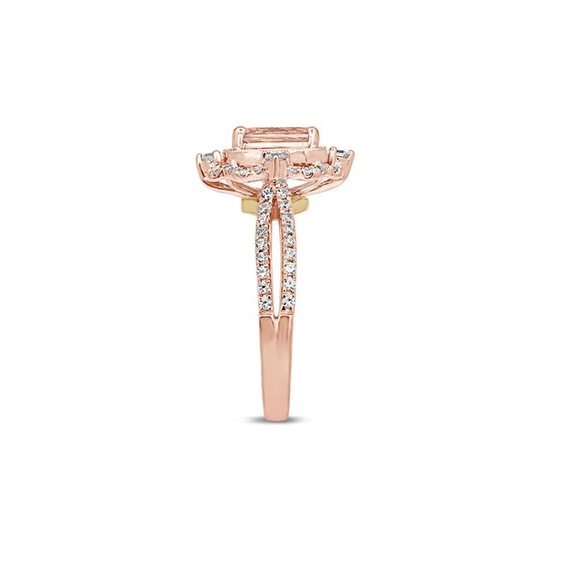 Paulette Morganite &amp; Diamond Engagement Ring in 14k Rose Gold &#40;1/2 ct. tw.&#41;  – Image 3 of 4