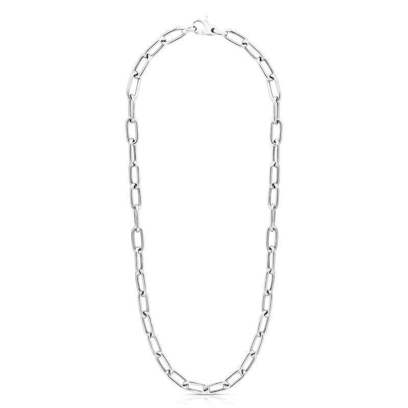 Paperclip Chain Necklace in Sterling Silver, 18&quot; – Image 1 of 4