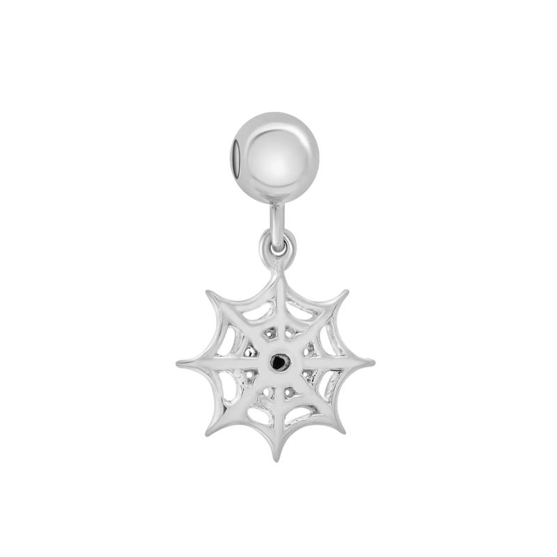 Black Onyx Spiderweb Bead Charm in Sterling Silver – Image 3 of 3