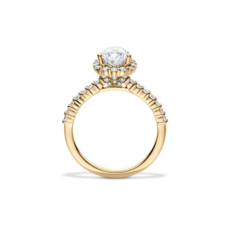 Lab Grown Diamond Pear-Shaped Halo Engagement Ring in 14K Yellow Gold  (1 3/4 ct. tw.) – Image 2 of 4