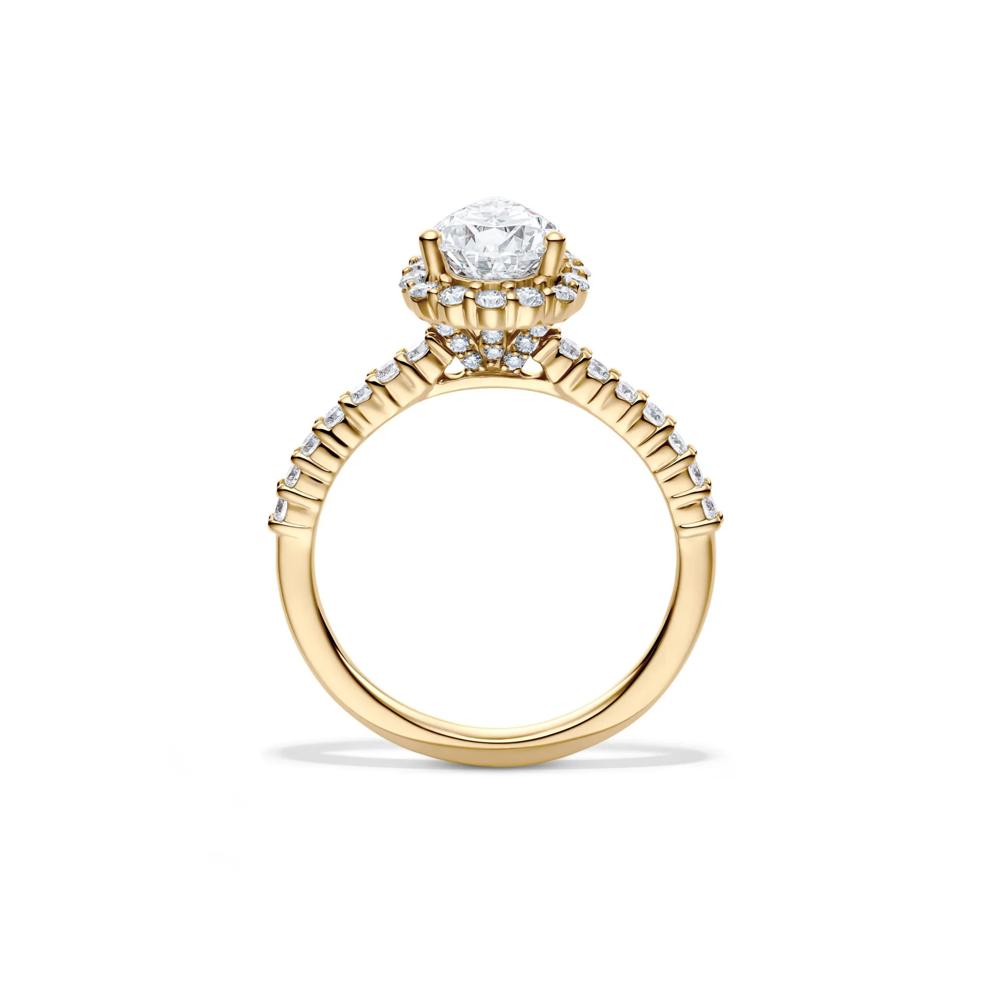 Lab Grown Diamond Pear-Shaped Halo Engagement Ring in 14K Yellow Gold (1 3/4 ct. tw.) – Image 2 of 4
