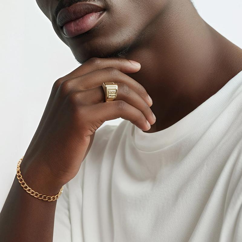 Men&#39;s Curb Bracelet in 14K Yellow Gold – Image 2 of 2