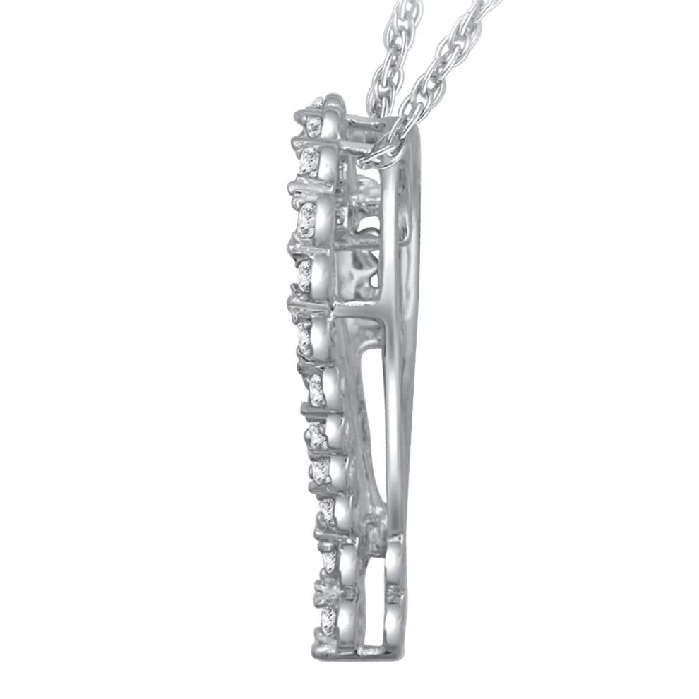 Diamond Journey Heart Pendant in 10K White Gold (1/10 ct. tw.) – Image 2 of 3