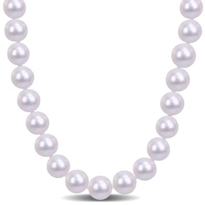 Cultured Freshwater Pearl Necklace in Sterling Silver, 9-10mm, 18”
