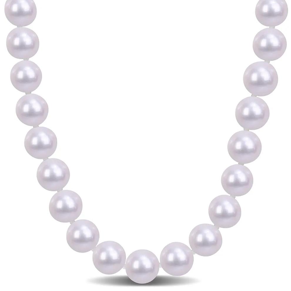 Cultured Freshwater Pearl Necklace in Sterling Silver, 9-10mm, 18&rdquo; – Image 1 of 4