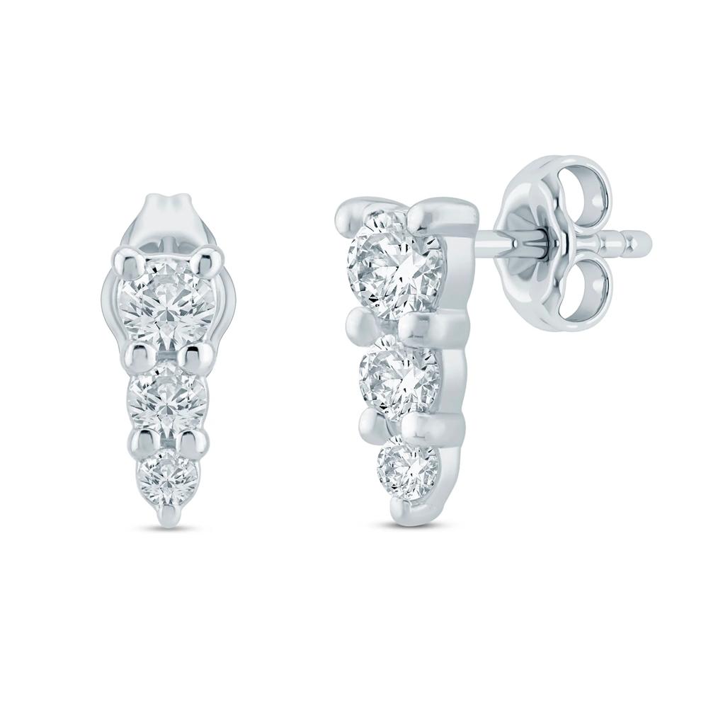 Diamond Graduated Stud Earrings in 10K White Gold (1/4 ct. tw.) – Image 1 of 1