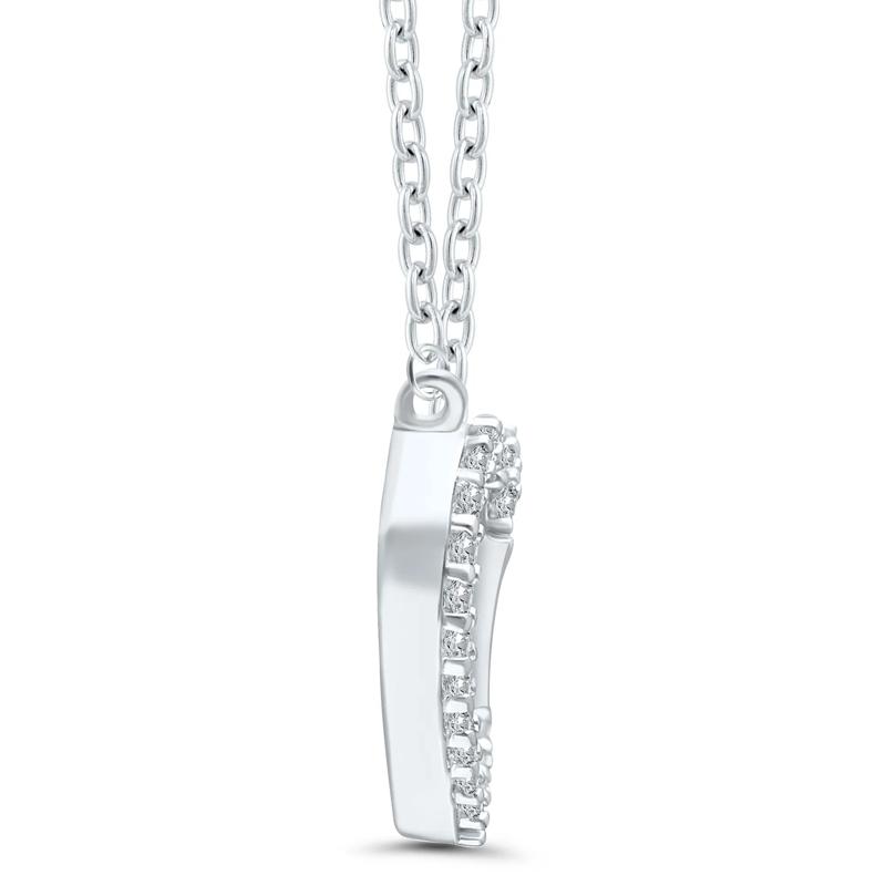 Diamond Interlocking Heart Necklace in Sterling Silver &#40;1/10 ct. tw.&#41; – Image 2 of 3