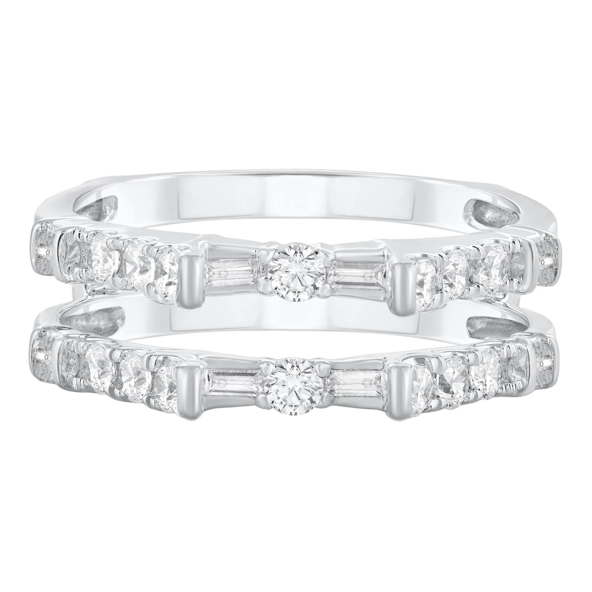 14K White Gold Insert with Brilliant and Baguette Diamonds