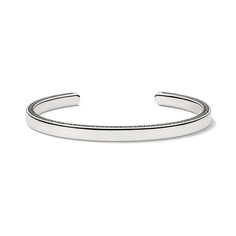 Men&#39;s High Polished Cuff Bracelet in Sterling Silver – Image 1 of 4