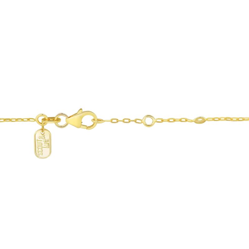 Lab-Created Blue Sapphire Bracelet in 10K Yellow Gold – Image 2 of 2
