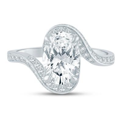 Lab Grown Diamond Bypass Engagement Ring in 14K White Gold (2 1/2 ct. tw.)