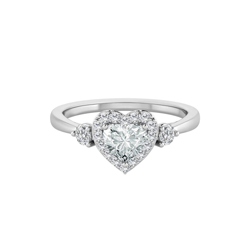 Lab Grown Diamond Heart Promise Ring in 10K White Gold (1/2 ct. tw.) – Image 1 of 3