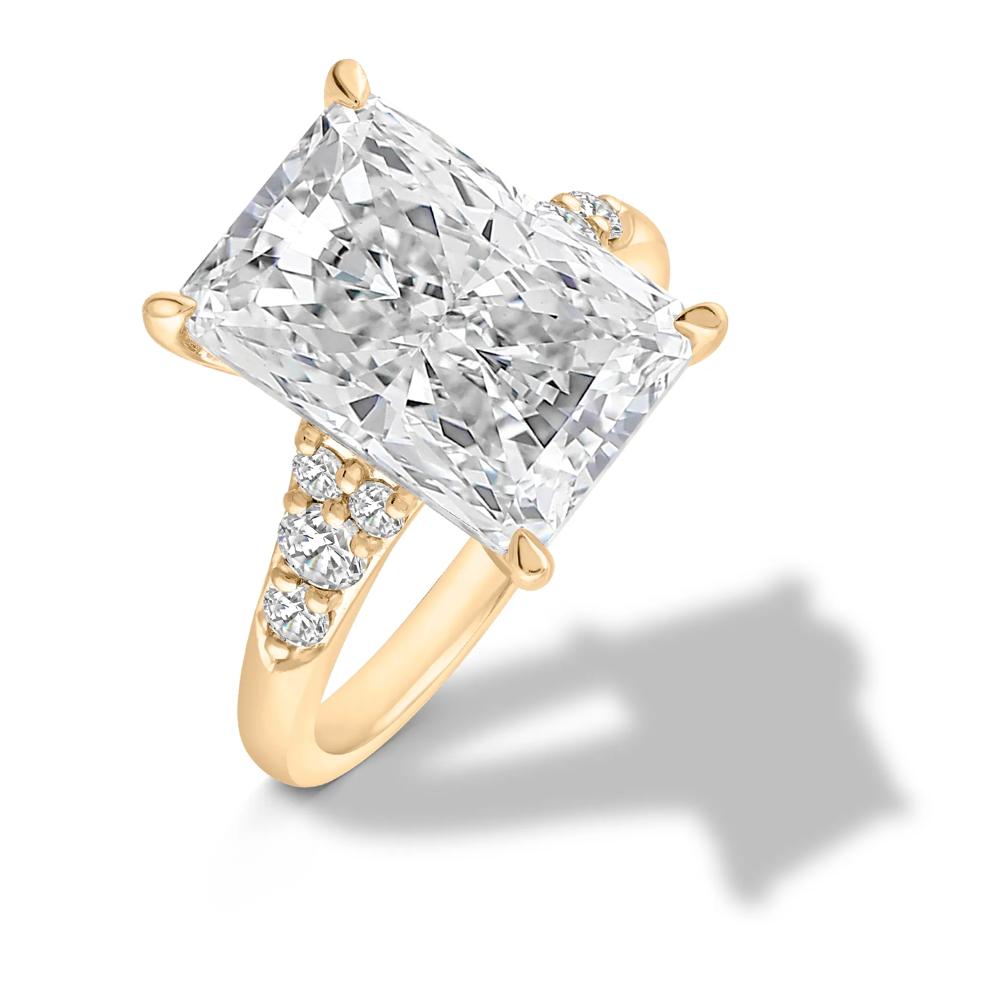 Lab Grown Diamond Radiant Center Engagement Ring in 14K Yellow Gold (7 1/2 ct. tw.) – Image 4 of 4