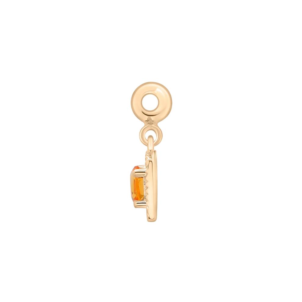 Citrine Medallion Birthstone Bead Charm in Vermeil – Image 2 of 3