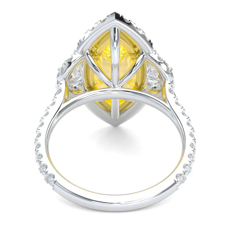 Lab Grown Diamond Fancy Yellow Marquise Engagement Ring in Platinum &amp; 18K Yellow Gold (6 3/8 ct. tw.) – Image 3 of 4