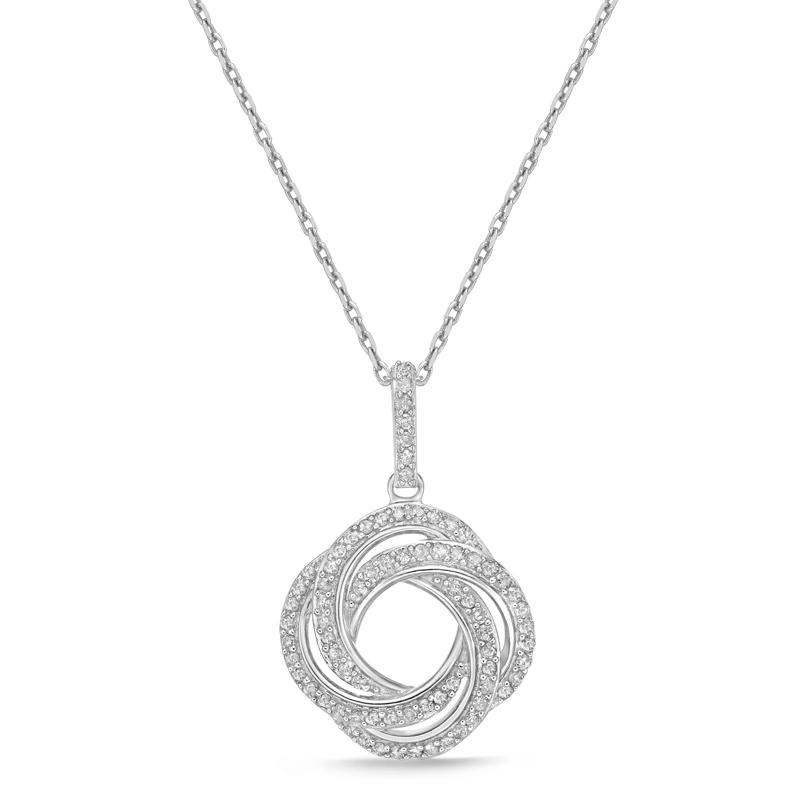 Diamond Pendant in Sterling Silver &#40;1/3 ct. tw.&#41; – Image 1 of 3