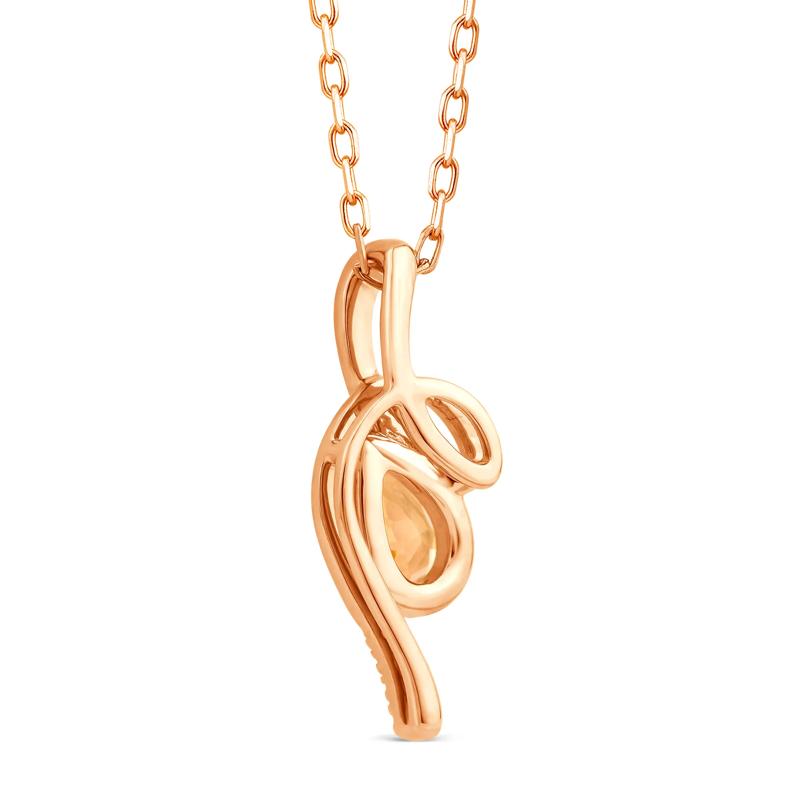 Morganite and Diamond Accent Pendant in 10K Rose Gold – Image 3 of 4