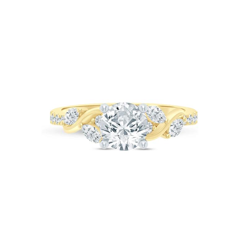 Lab Grown Diamond Marquise Semi-Mount Ring in 14K Yellow Gold &#40;1/3 ct. tw.&#41; &#40;Setting Only&#41; – Image 1 of 6