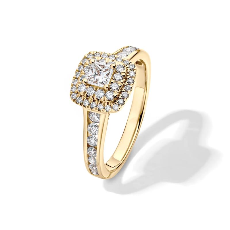 Princess-Cut Diamond Halo Engagement Set in 14K Yellow Gold &#40;1 1/4 ct. tw.&#41; – Image 4 of 7