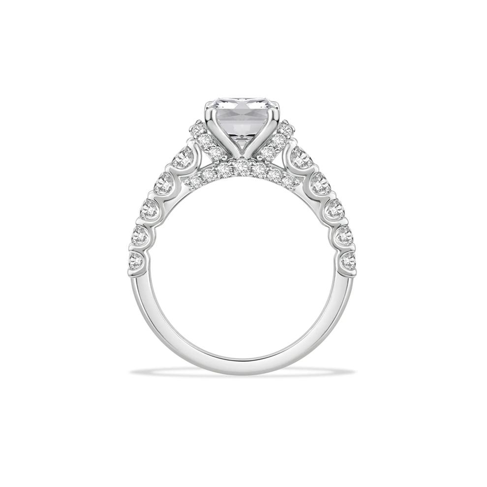 Lab Grown Diamond Elongated Cushion Center Engagement Ring in 14K White Gold (3 ct. tw.) – Image 2 of 4