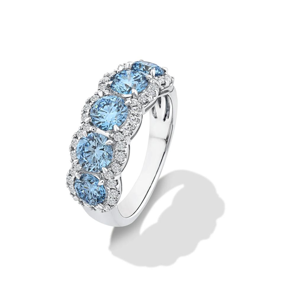 Lab Grown Diamond Blue Anniversary Band in 10K White Gold (2 5/8 ct. tw.) – Image 4 of 4