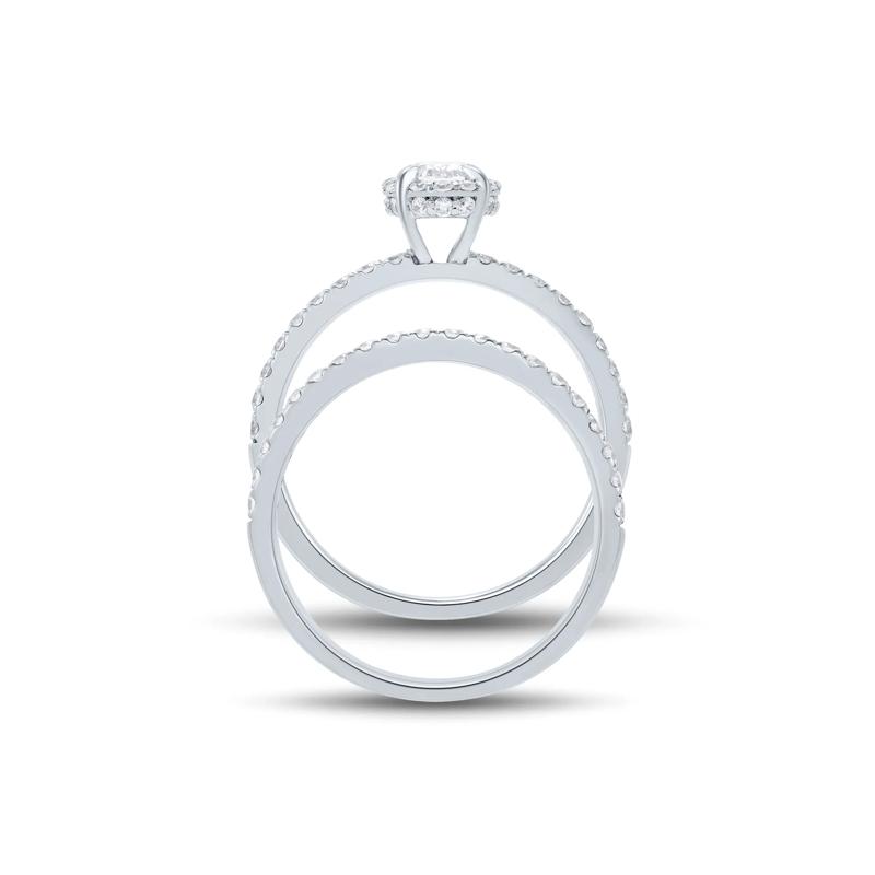 1 ct. tw. Diamond Oval-Shaped Engagement Set in 14K White Gold – Image 2 of 5
