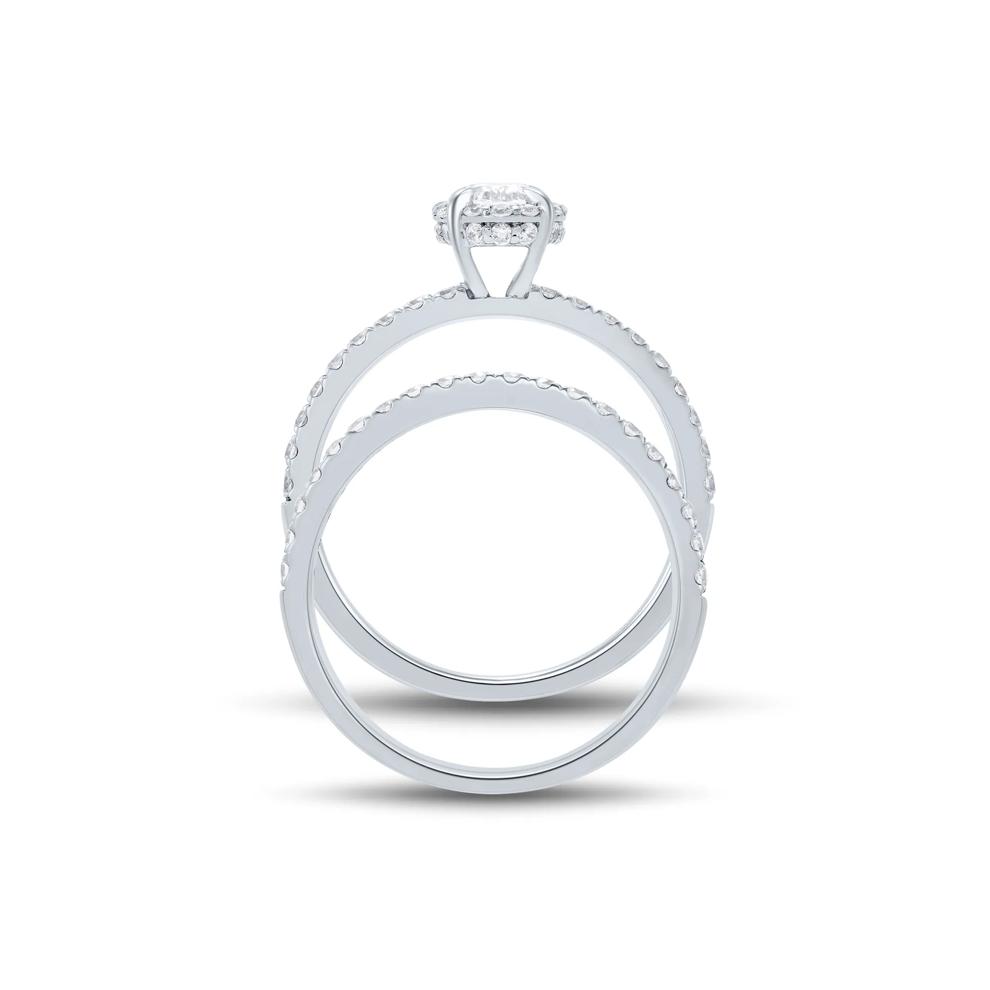 1 ct. tw. Diamond Oval-Shaped Engagement Set in 14K White Gold – Image 2 of 5