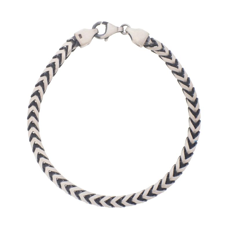 Franco Chain Bracelet in Gunmetal Sterling Silver, 5MM, 8.25&quot; – Image 1 of 2