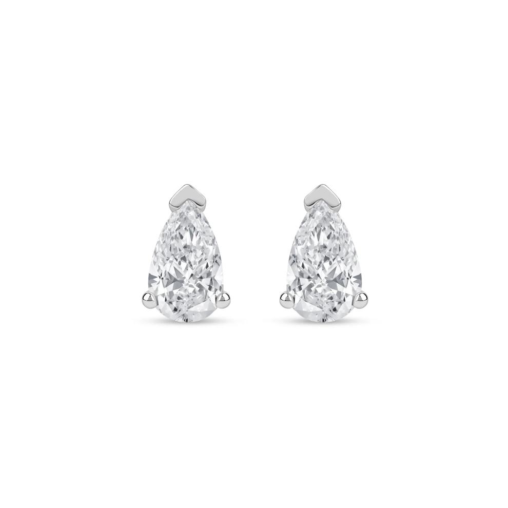 Lab Grown Diamond Pear-Shaped Solitaire Stud Earrings in 14K White Gold (3/4 ct. tw.) – Image 2 of 3